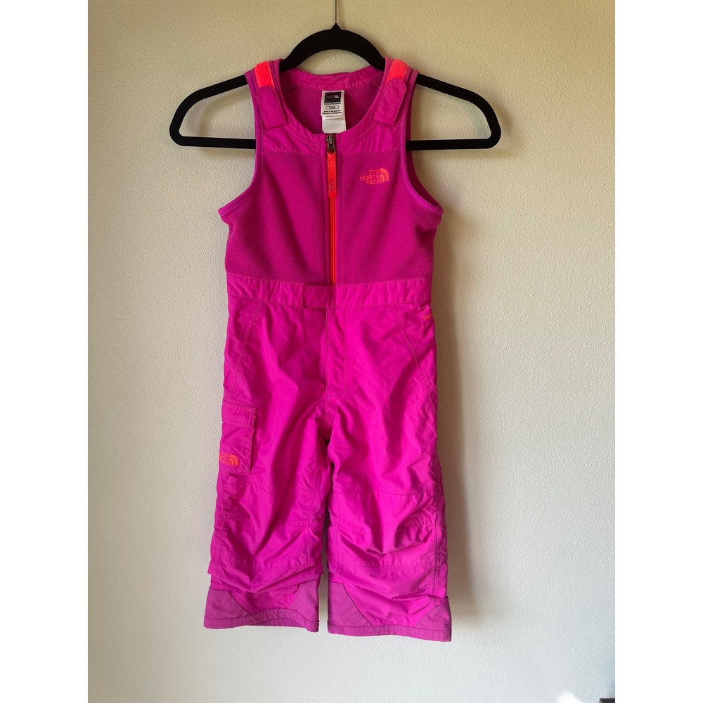 The North Face Toddler 3T Insulated Hyvent Ski Bib Neon Pink/Orange